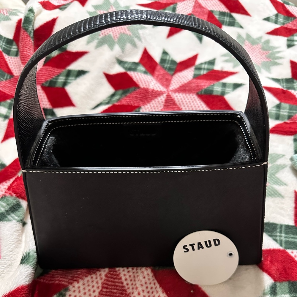 STAUD Caroline Black Shoulder Bag